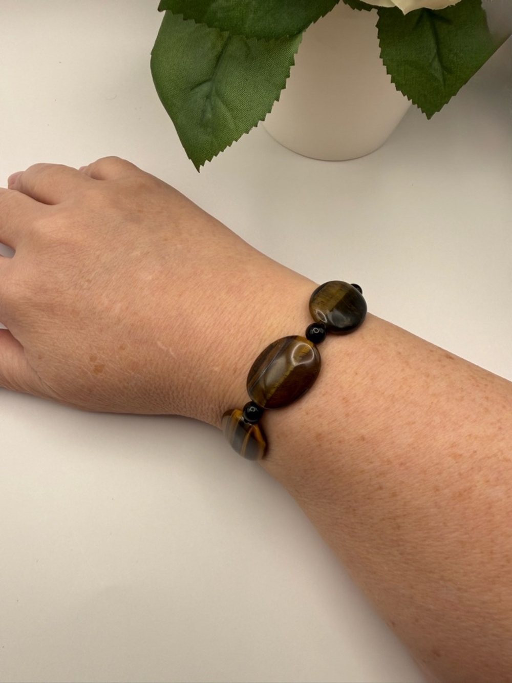 New Artisan Made Tiger's Eye Stretch Bracelet - Brown and Black Beads